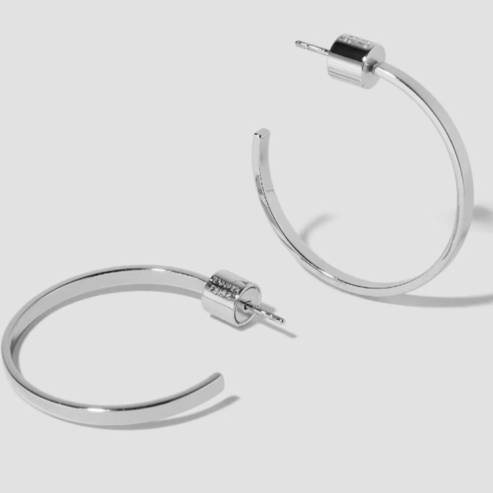 Jennifer Fisher 1" Flat Thread Mini Hoops in Silver - BNWT